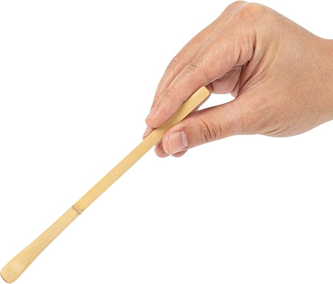 Restaurantware Dojo 6.5 Inch Chashaku Matcha Scoop 1 Hooked Matcha Tool - For Traditional Tea Ceremonies Durable Natural Bamboo Matcha Accessory Measure Green Tea Matcha Powder Sustainable