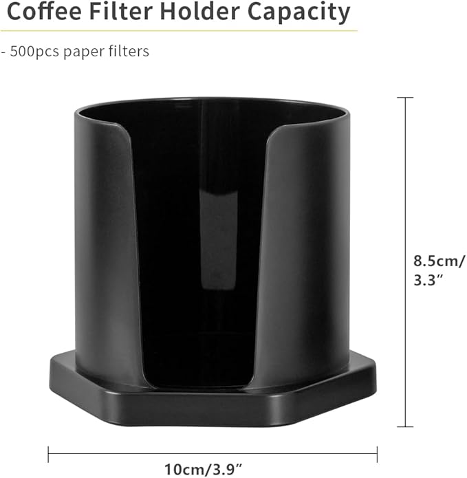 CAFEMASY Coffee Filter Holder with 200 Count Paper Filters Compatible with Aeropress XL Espresso Maker Replacement Round Disposable Coffee Filters and Holder Coffee Accessories Pack