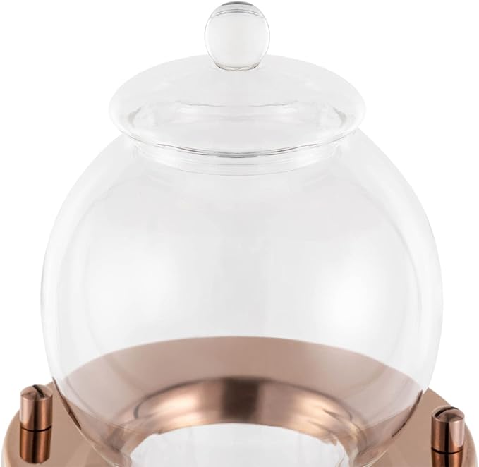 Ice Cold Brew Dripper Coffee Maker, 600Ml Ice Coffee Makers Cold Brew Machine Stainless Steel and Borosilicate Glass Copper Coffee Maker Extraction Approx 4h 2drops/S for 6-8 People (Gold)