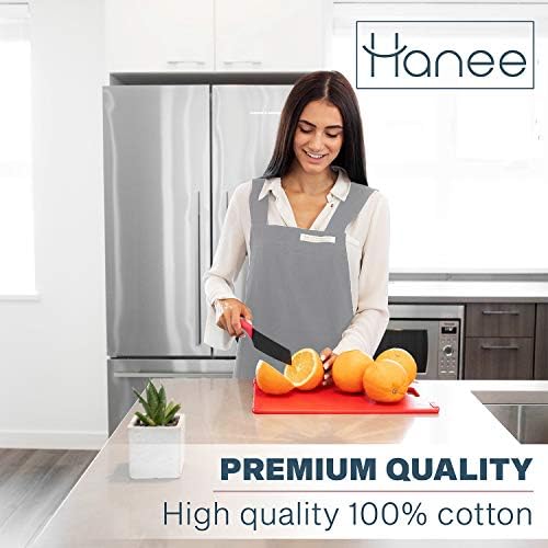 HANEE Cotton Aprons for Women and Men | Cross-Back Apron with Pockets - Image 2
