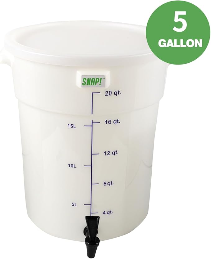 Snap! Cold Brew Round Bucket- 5 gallon Commercial Cold Brew System,Cold Brew Coffee Set-Whtie