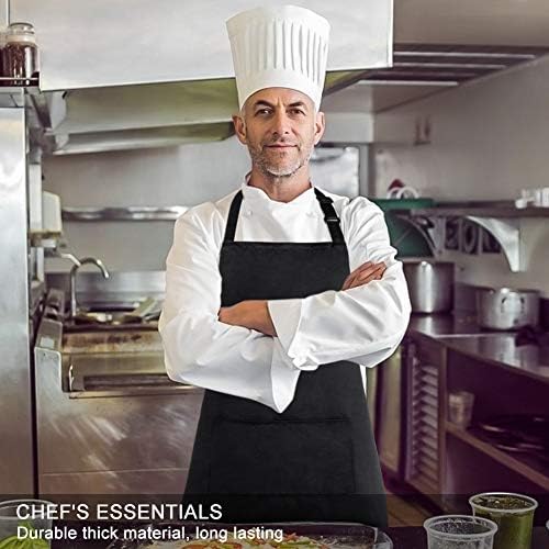 Jubatus 12 Pack Bib Aprons with 2 Pockets Cooking Chef Kitchen Apron for Women Men, Black - Image 4