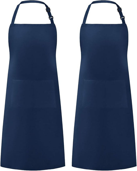 Syntus Apron for Men Women, Adjustable Cooking Kitchen Chef Aprons with 2 Pockets, Cotton/Polycotton/Polyester