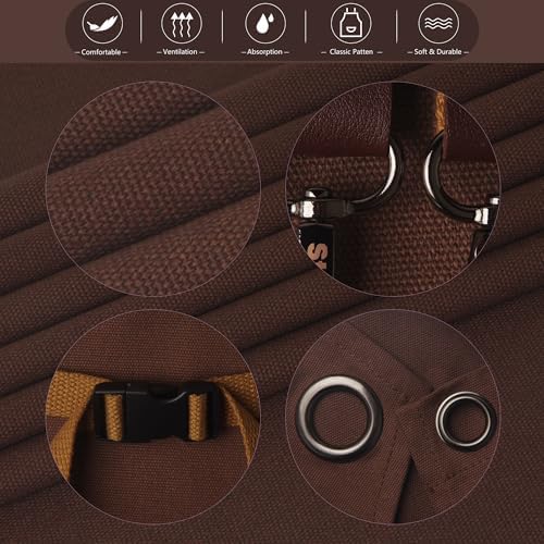 Kitchen Apron, Work Apron, Canvas Apron, Brown | Multiple Pockets, Gardening, Painting, BBQ, Carpenter, Sizes M to XXL - Image 4