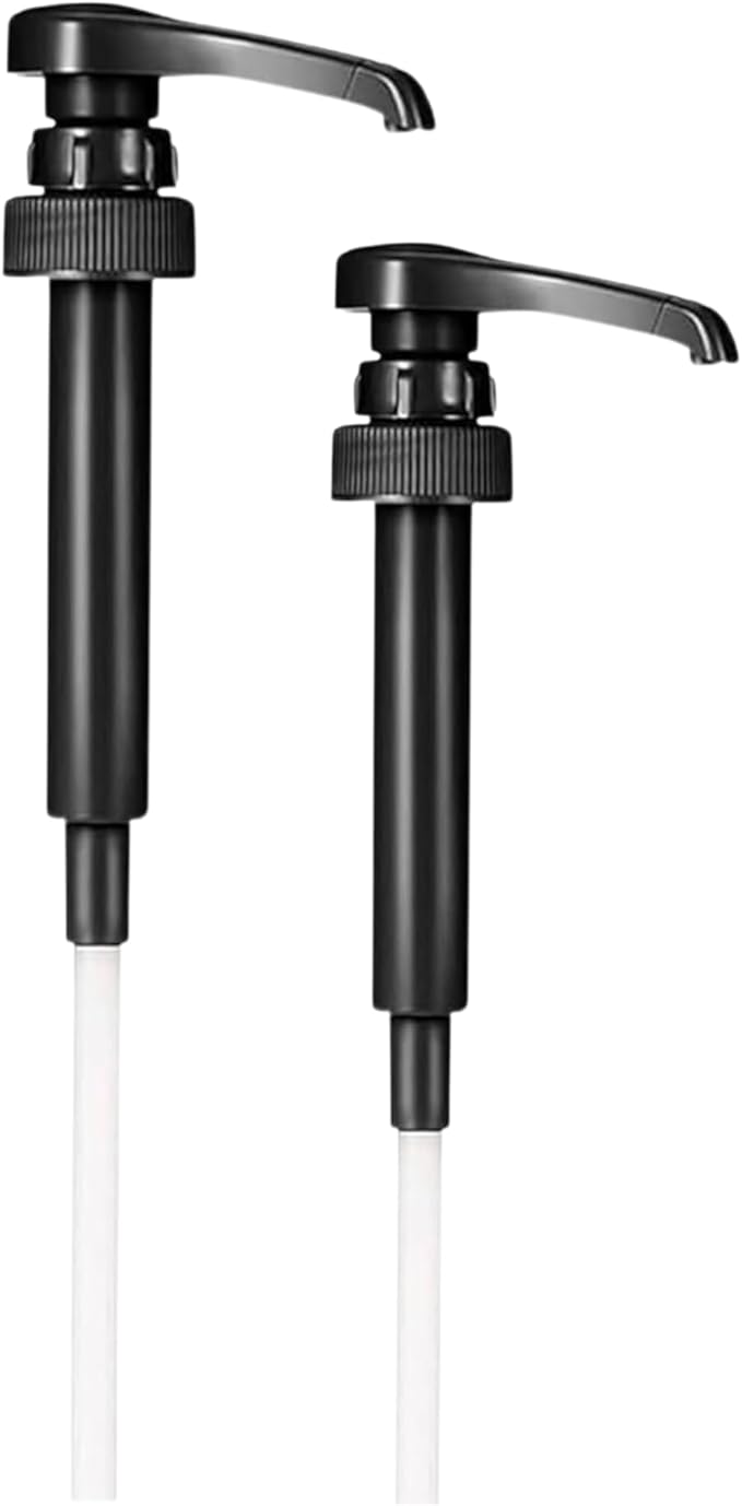 Syrup Pump Compatible with Torani, Davinci and Skinny (Set of 2) - fits Bottles (25.4 oz-750ml) (Black) by PERMINKS