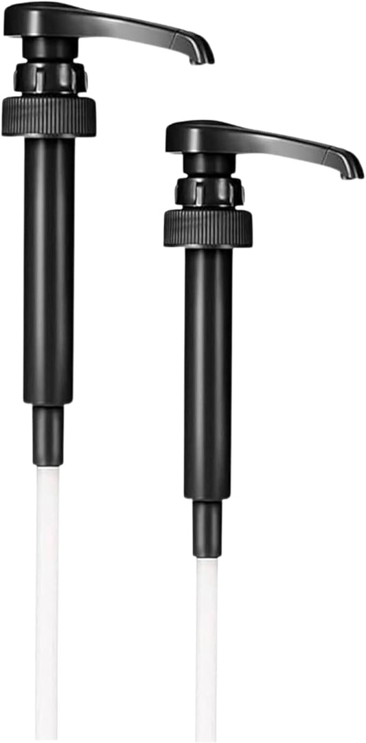 Syrup Pump Compatible with Torani, Davinci and Skinny (Set of 2) - fits Bottles (25.4 oz-750ml) (Black) by PERMINKS