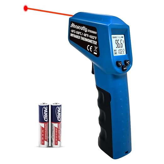 Infrared Thermometer Temperature Gun - 58 ℉~1022 ℉ (- 50 ℃~550 ℃) Non-Contact Digital Laser Infrared Ir Thermometer for Cooking, Barbecue, Food, Repair (Blue)