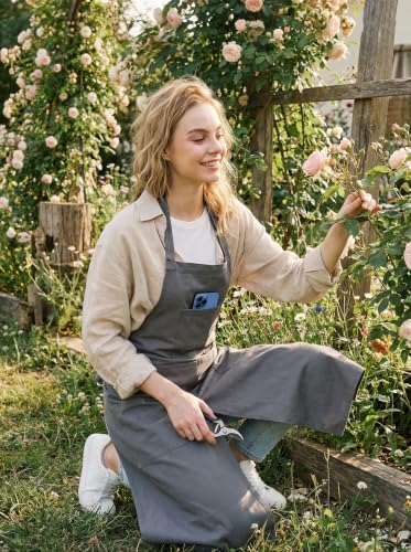 Molaxhome Split Pottery Apron with 3 Pockets Unisex with Adjustable Strap | Cotton Blend,Kitchen Apron,for Ceramics,Gardening,Kitchen Cooking - Image 4