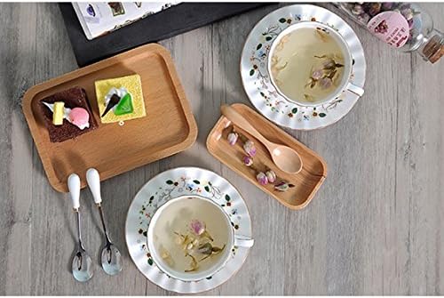 BigNoseDeer Gifts for Women Porcelain Tea cups and Saucers,Art Latte Cup, Cappuccino Cup,Cute Ceramic Coffee Mug Christmas Gifts(7oz)