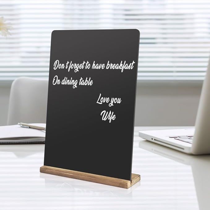 Double-Sided Tabletop Chalkboard Set Wooden Chalkboards Store Signs for Café Menus Retail Signs Event Displays Welcome Messages Bars Weddings (11.8" Hx8.4 W Black5)