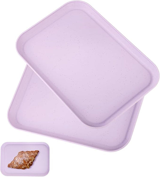 Purple Plastic Serving Platters and Trays,Serving Dishes for Entertaining,Rectangular Platters for Serving Food, Appetizer Serving Trays for Snacks,Charcuterie,Chips,Candy,Fruit,Sushi