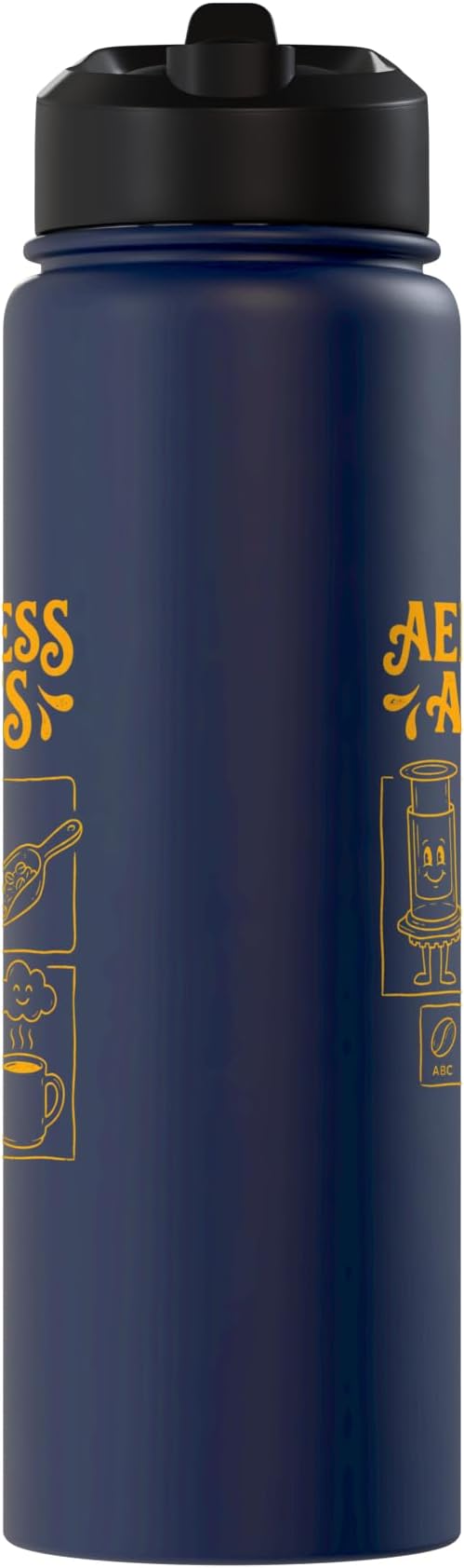 Kawaii Coffee Brewing Characters Shirts AeroPress Addicts Stainless Steel Insulated Water Bottle