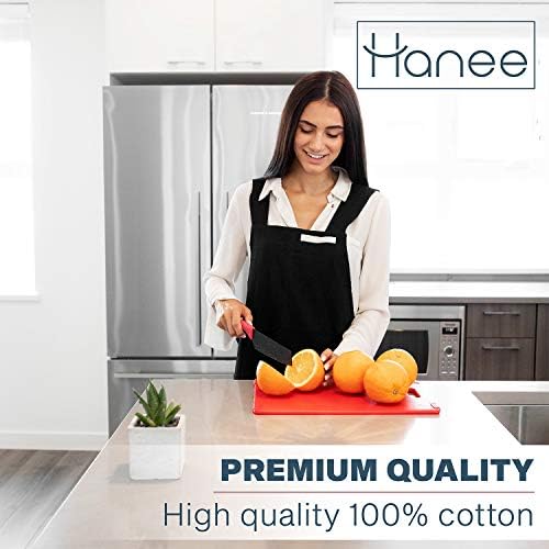 HANEE Cotton Aprons for Women and Men | Cross-Back Apron with Pockets - Image 2