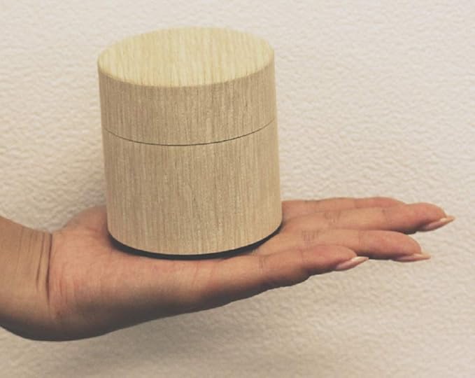 Natural Wood Tea Tin Canister : Oak/Wide 3.5oz (100g), Japan