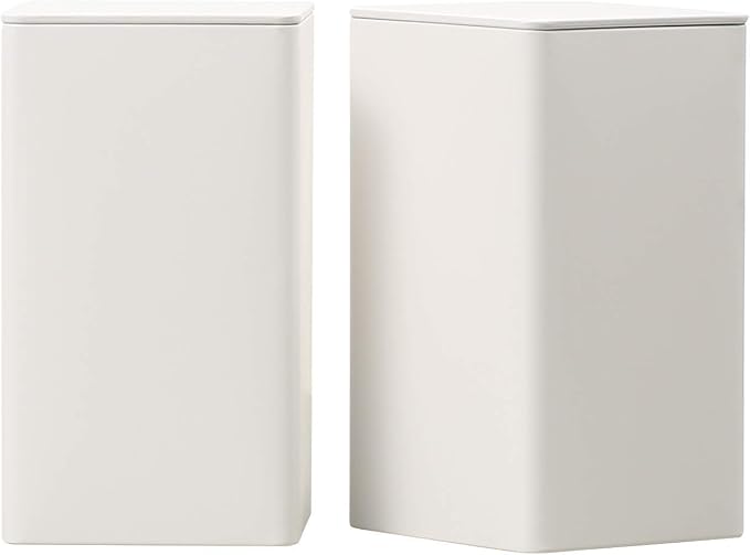 Colorful Square Tin Can (White, 2-Large)