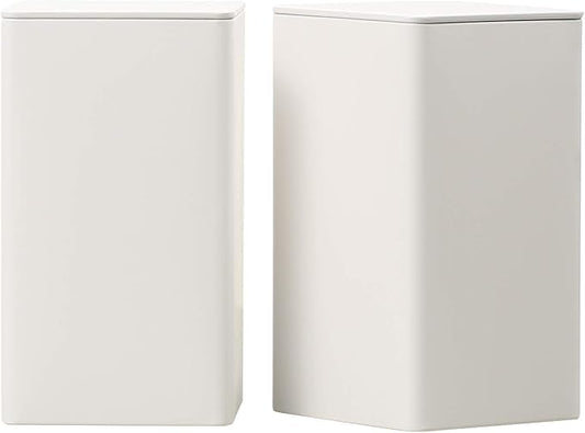 Colorful Square Tin Can (White, 2-Large)