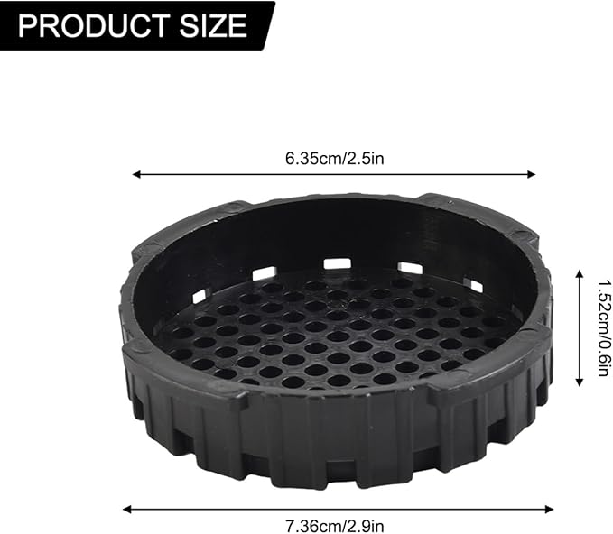 Replacement Filter Cap for Aeropress Coffee Maker, Black Plastic Plunger End Seal, 7.4x1.5cm Easy Install