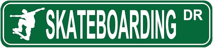 Skateboarding DR Sign Skateboard rider Fan Gift Street Home House Bar Pub Room Wall Decor Green Metal Sign 4 X 16 Inch by Unknown