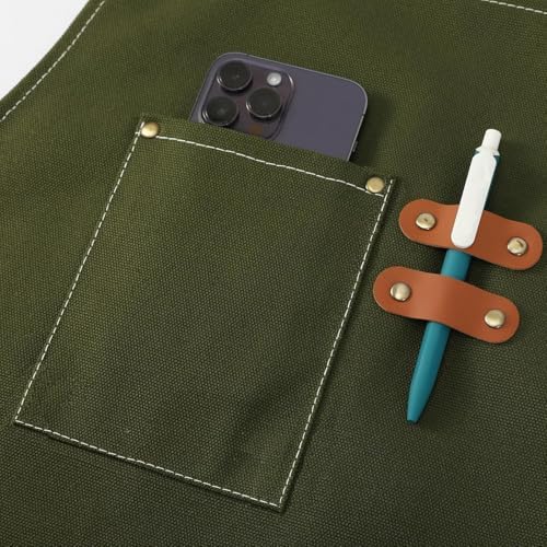 AFUN Aprons for Men Women with Large Pockets, 16-Ounce Cotton Canvas Cross Back Apron - Image 6