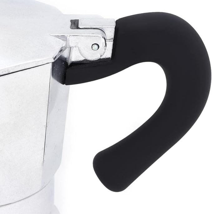 Any Morning Espresso Stovetop Moka Pot, 6 Cup Italian Coffee Maker, Aluminum, PBA Free, 8 Oz, 6 Expresso Cups Silver