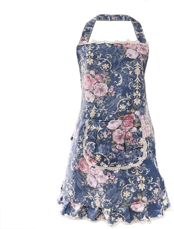 Small Cooking Apron with Pocket, Pinafore Apron Dress for Women, Kitchen Apron Gift for Women, Weight within 140lb by RchleaKry