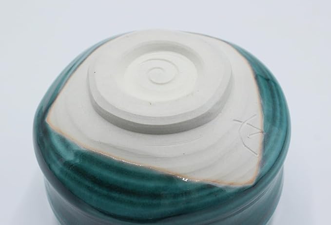 Japanese Traditional Handcrafted Matcha Chawan Tea Bowl Cup Ceremony Tableware Pottery (Shinryoku)