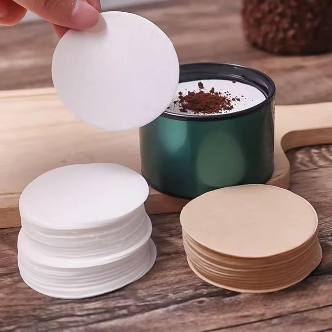 Coffee Replacement Paper Filter 500 Count Unbleached Coffee Filter Paper Round Coffee Maker Filters Compatible with Aerobie Aeropress Coffee and Espresso Makers Disposable Coffe Tea Filters (White)