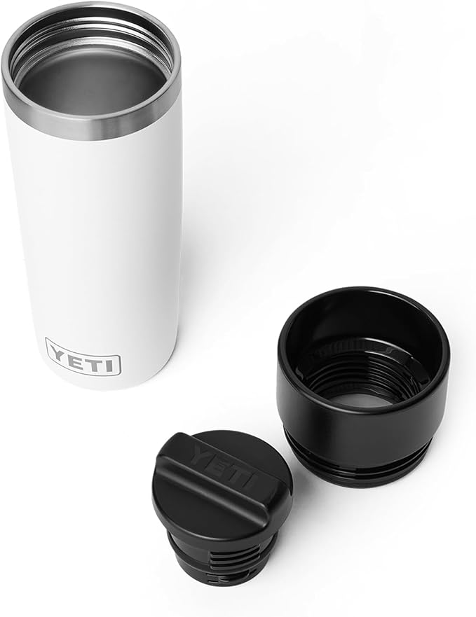 YETI Rambler 34 oz. French Press Coffee Maker, (1) 16 oz Travel Bottle, Stainless Steel, White