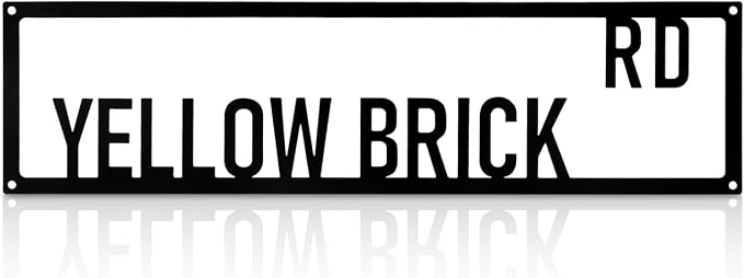 Metal Wall Art Decor Yellow Brick Rd Metal Signs Movie Room Street Sign with Letter 16 x 4 Inches by Unknown