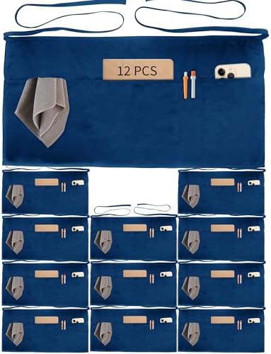 Xeoxarel Aprons with 4 Pockets (Available in 3 Pack / 7 Pack) 23.5'' X 11.5'' by XeoxarelWomensvests