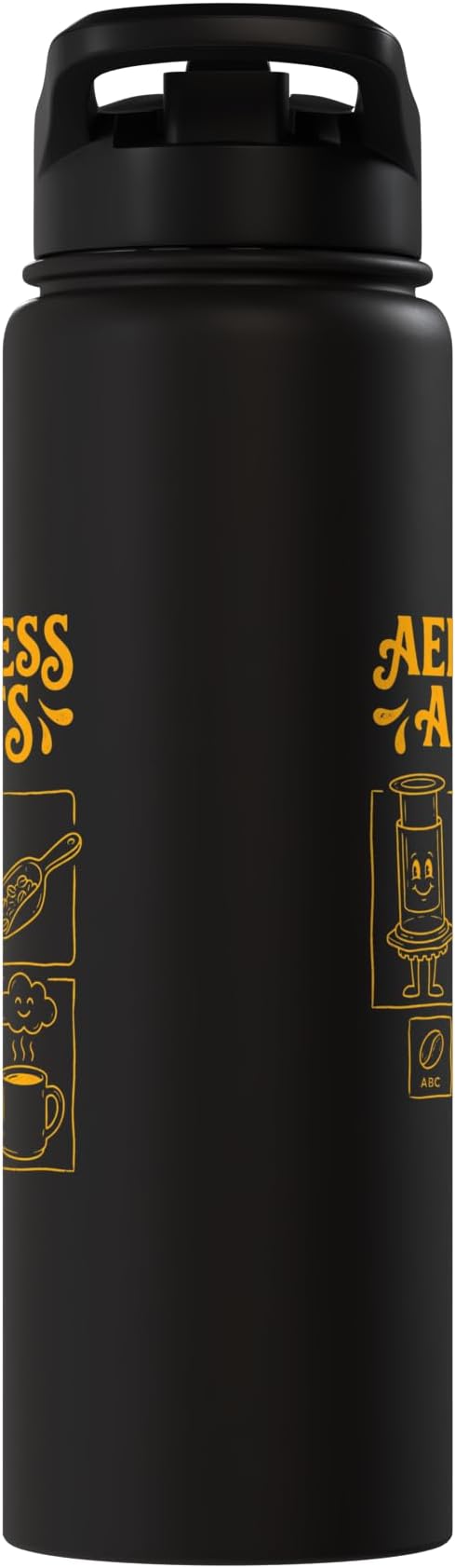 Kawaii Coffee Brewing Characters Shirts AeroPress Addicts Stainless Steel Insulated Water Bottle
