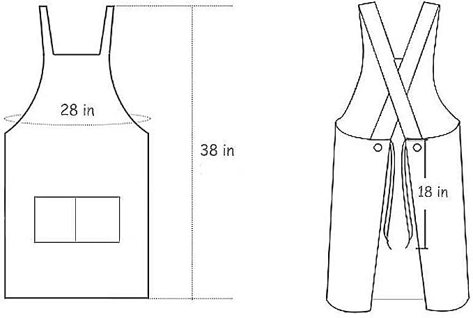 NEWGEM 100% Cotton Cross Back Apron for Women with 2 Pockets - Adjustable Button Straps Pinafore, No Neck Pain Kitchen Chef Apron for Baking, Gardening, Art Teacher (Light Green) - Image 6