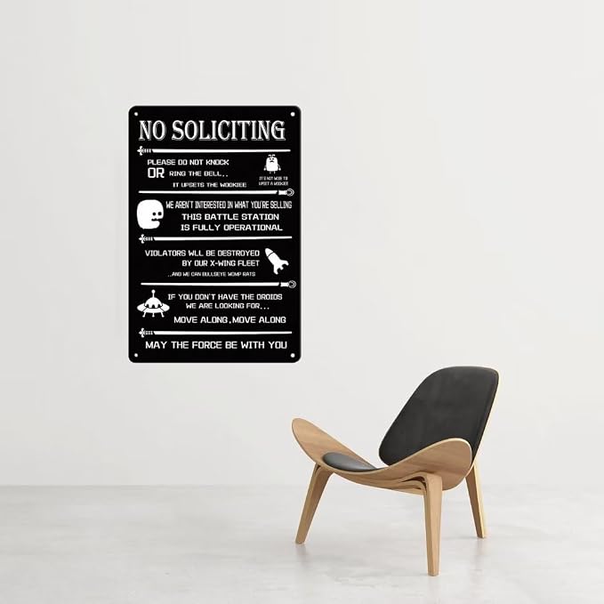 No Soliciting Sign for House Funny No Soliciting Signs for House Door Office Business Please Do Not Knock or Ring The Bell Modern Design Metal Sign for Indoor and Outdoor Use 12" x 8" - Image 6