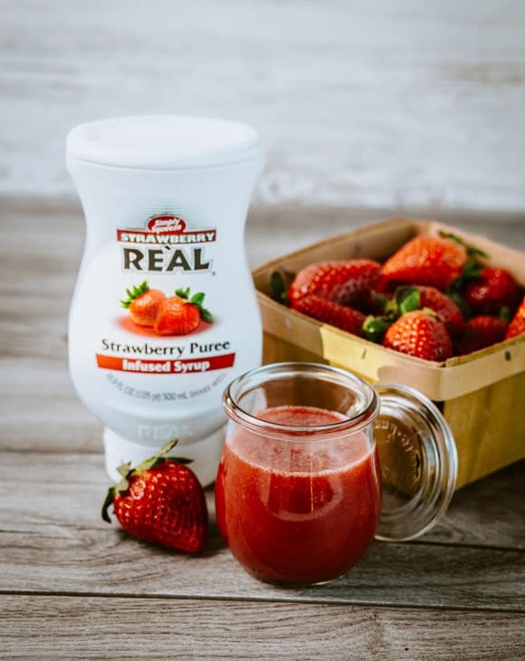 Reàl Fruit Infused Flavoring Syrup Variety - Strawberry, Raspberry, Peach, Blueberry, Black Cherry, Crisp Apple (Pack of 6, 16.9 FL OZ Bottles) - Image 3