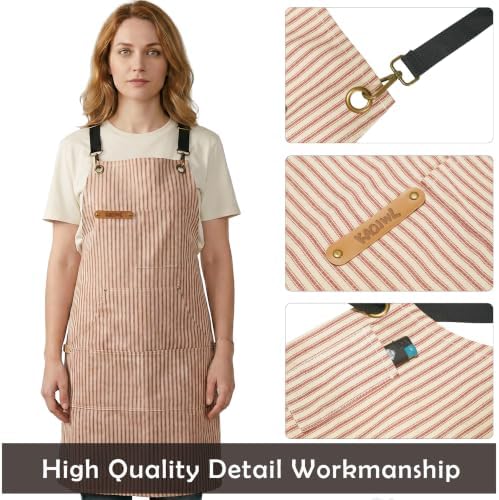 Professional Unisex Chef Apron – Cross-Back, Large Pockets, Water-Resistant Cotton Canvas - Image 3