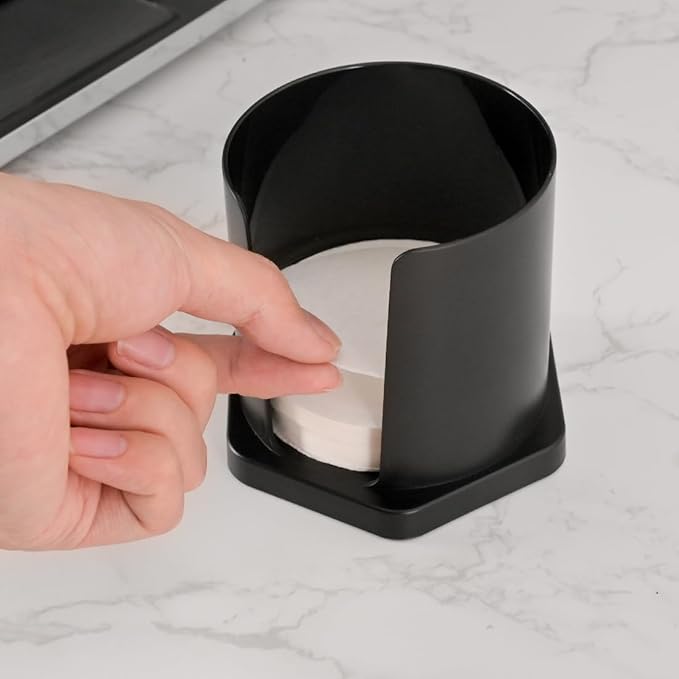 CAFEMASY Coffee Filter Holder with 200 Count Paper Filters Compatible with Aeropress XL Espresso Maker Replacement Round Disposable Coffee Filters and Holder Coffee Accessories Pack