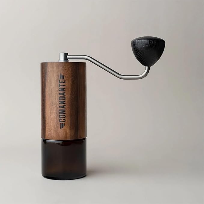 Comandante C40 MK4 Liquid Amber Manual Coffee Grinder, Stainless Steel, Silver/Brown