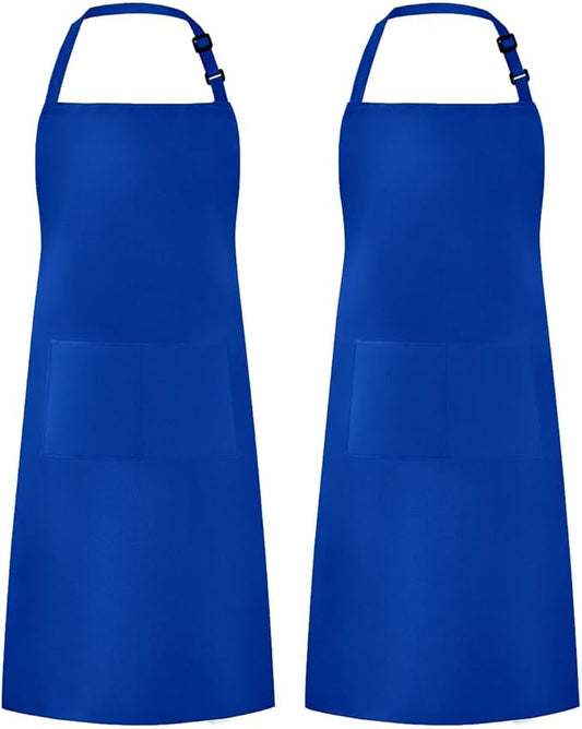 Syntus Apron for Men Women, Adjustable Cooking Kitchen Chef Aprons with 2 Pockets, Cotton/Polycotton/Polyester