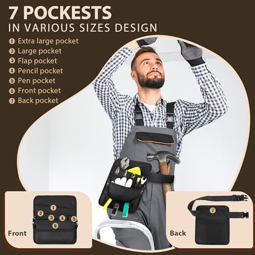 Likesing Server Apron, Serving Apron with Pockets for Waitress, Waiter Waist Tool Pouch Bag with 59'' Adjustable Belt - Image 3