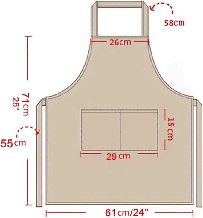 Total 6PCS Red Aprons Bulk for Women Unisex Plain Colour Bib Aprons with 2 Front Pockets Washable Apron for Painting Cooking Baking Kitchen Restaurant Crafting - Image 4