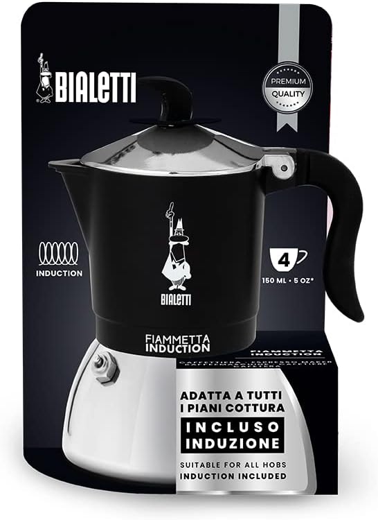 Bialetti Coffee Maker, Nero, 4 Tazze