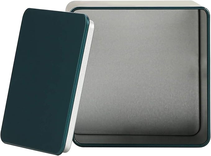 Square Tin Can Empty Cube Steel Box Storage Container kit 65mm Series for Treats, Gifts, Favors, Loose Tea, Coffee and Crafts, Emerald Green, 3S