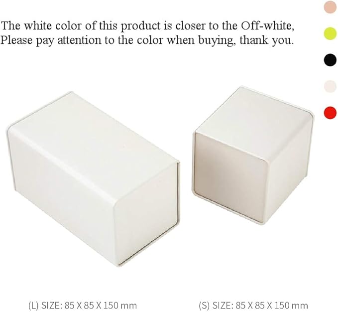 Colorful Square Tin Can Empty Cube Steel Box Storage Container for Treats, Gifts, Favors, Loose Tea, Coffee and Crafts, Mini Portable Small Storage Kit (Off White, 1-Small 1-Large)