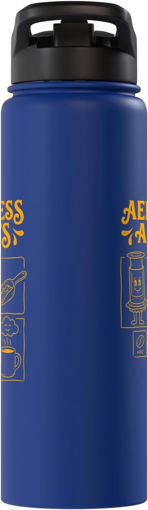 Kawaii Coffee Brewing Characters Shirts AeroPress Addicts Stainless Steel Insulated Water Bottle