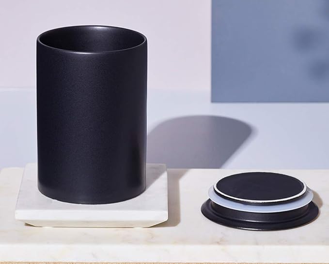cores C820BK Coffee Canister, Porcelain, Coffee Beans, 7.1 oz (200 g), Long-established Maker, High Airtightness, Flavor, Simple