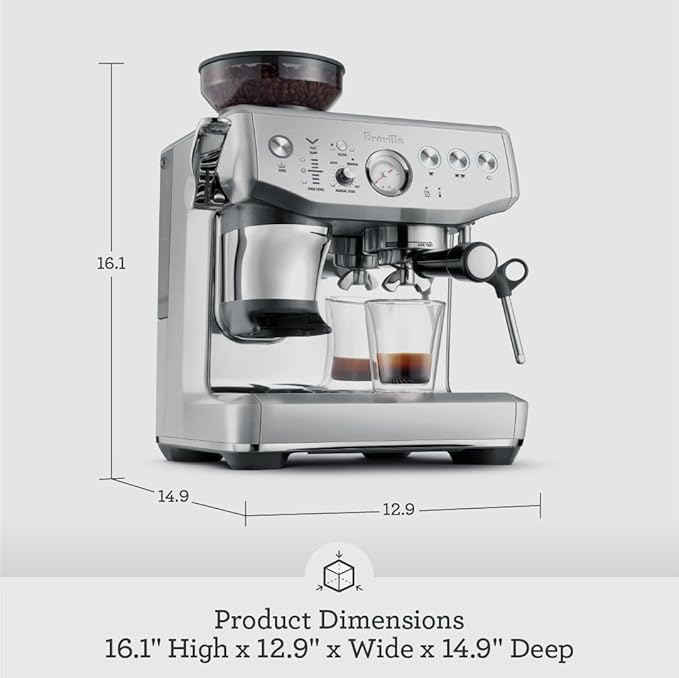 Breville Barista Express Impress Espresso Machine BES876BTR, Black Truffle