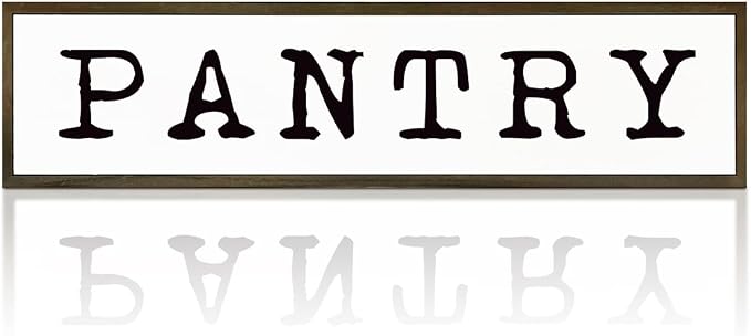 Pantry Wood Sign, Farmhouse Wooden Box Signs, Kitchen Decoration for Table Shelf, Vintage Home Decor, Housewarming Decors, Wood Framed Wall Decor Sign, Pantry Signs Wall Decors 17.8x4x1.2 inches by WKYAER