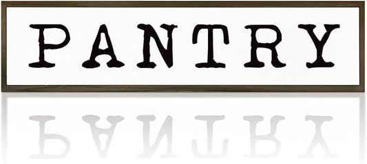 Pantry Wood Sign, Farmhouse Wooden Box Signs, Kitchen Decoration for Table Shelf, Vintage Home Decor, Housewarming Decors, Wood Framed Wall Decor Sign, Pantry Signs Wall Decors 17.8x4x1.2 inches by WKYAER