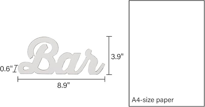 Rustic Coffee Bar Signs for Home Bar Wall 9 Inch, Distressed White Bar Decorations, Cool Man Cave Things, Farmhouse Wooden Small Letters Accessories for Christmas Kitchen Shelf Tabletop