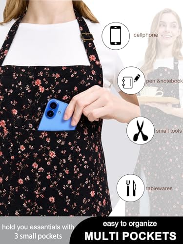 Molaxhome Split Pottery Apron with 3 Pockets Unisex with Adjustable Strap | Cotton Blend,Kitchen Apron,for Ceramics,Gardening,Kitchen Cooking - Image 4